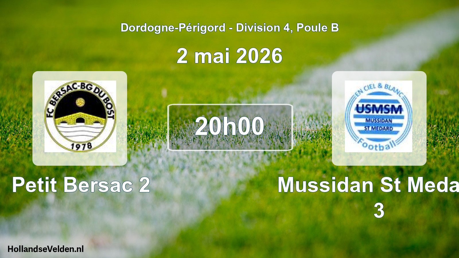 Geplande wedstrijd: Petit Bersac 2 - Mussidan St Medard 3 (2 mai 2026)