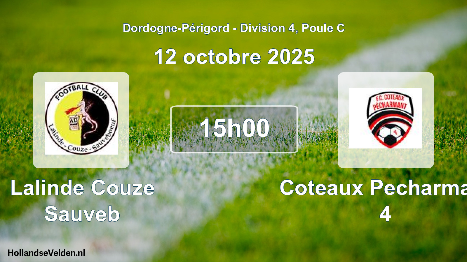 Geplande wedstrijd: Lalinde Couze Sauveb - Coteaux Pecharmant 4 (12 octobre 2025)