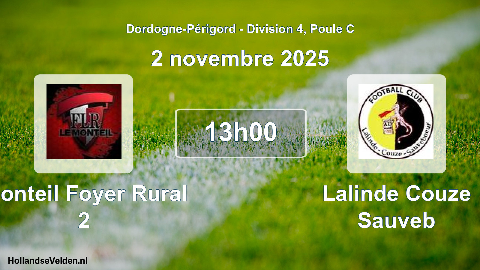 Geplande wedstrijd: Monteil Foyer Rural 2 - Lalinde Couze Sauveb (2 novembre 2025)