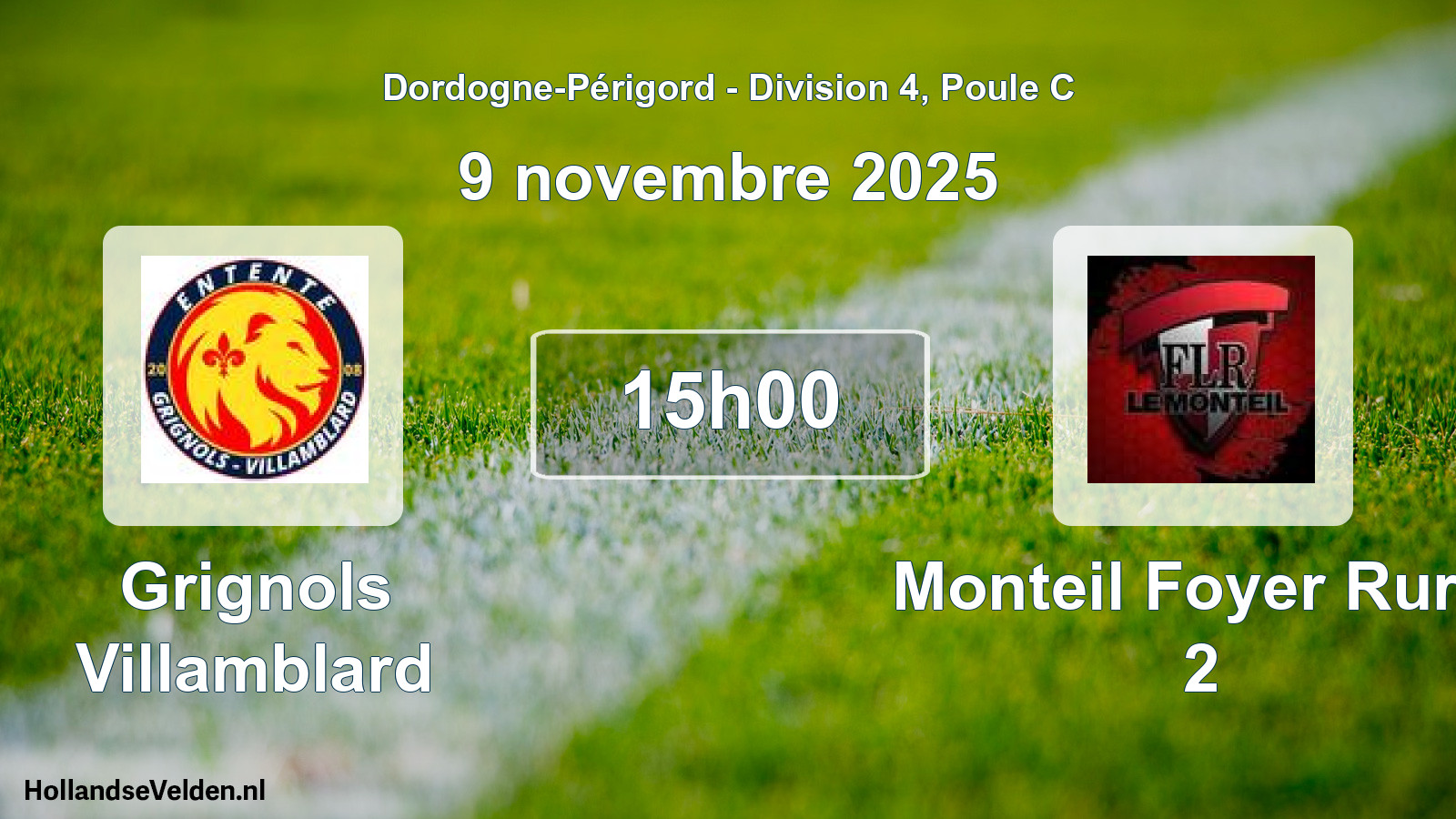 Scheduled Match: Grignols Villamblard - Monteil Foyer Rural 2 (9 November 2025)