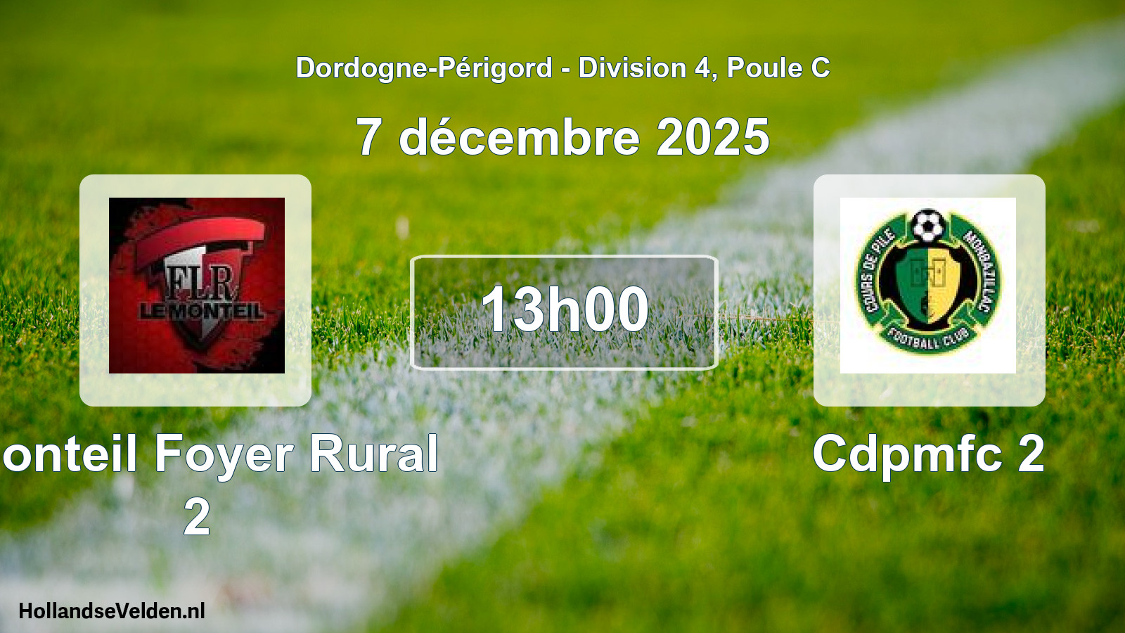 Scheduled Match: Monteil Foyer Rural 2 - Cdpmfc 2 (7 December 2025)