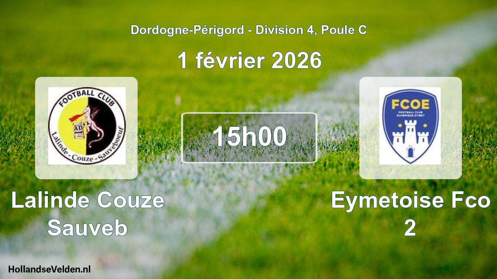 Geplande wedstrijd: Lalinde Couze Sauveb - Eymetoise Fco 2 (1 février 2026)