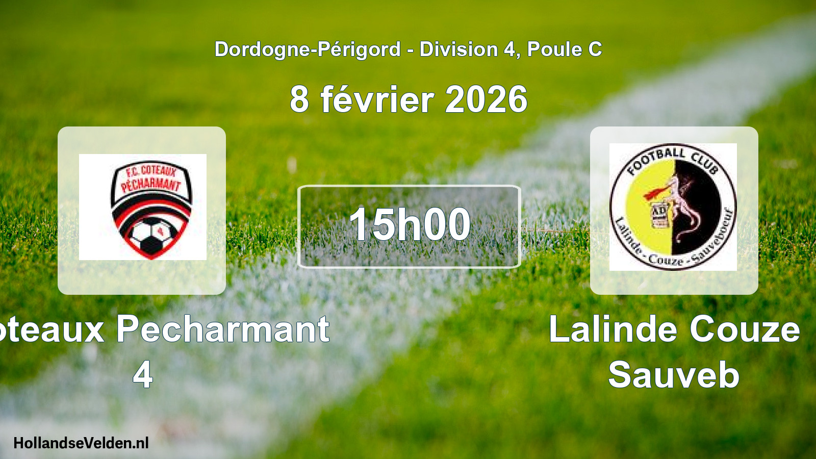 Scheduled Match: Coteaux Pecharmant 4 - Lalinde Couze Sauveb (8 February 2026)