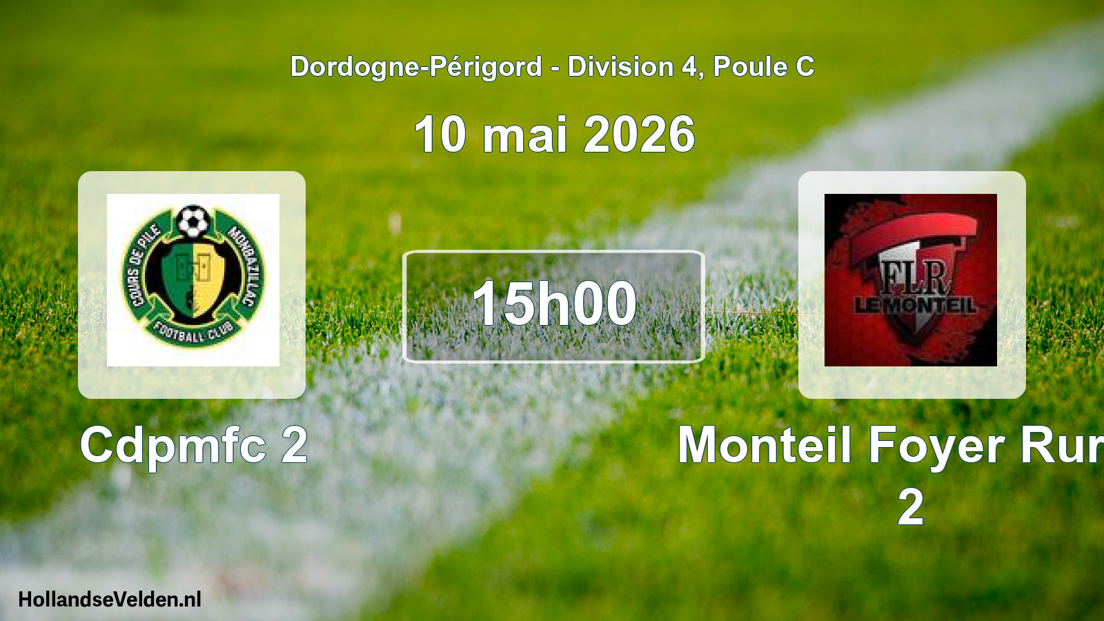 Geplande wedstrijd: Cdpmfc 2 - Monteil Foyer Rural 2 (10 mai 2026)