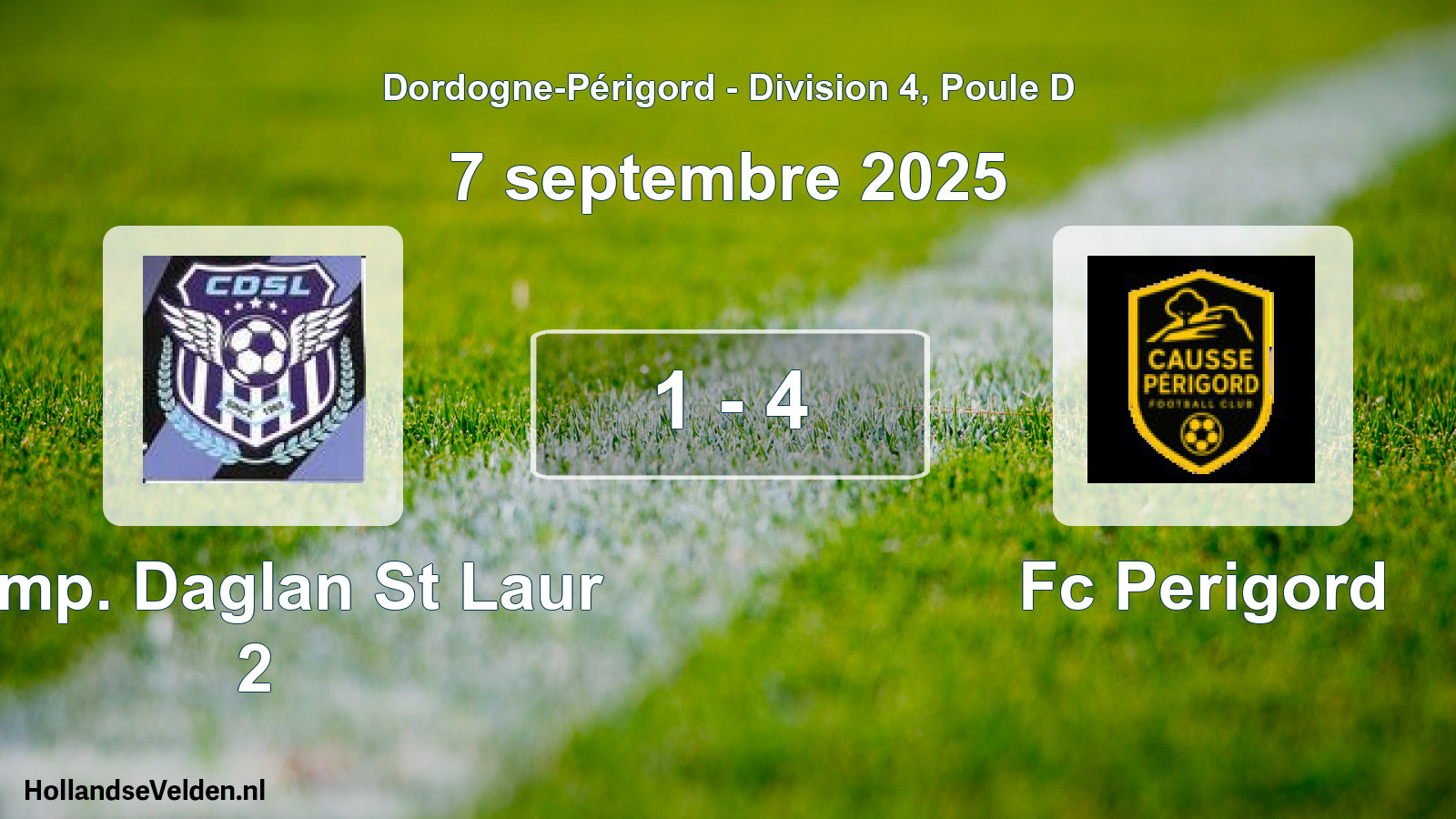 Total number of matches played: Camp. Daglan St Laur 2 - Fc Perigord 1 - 4 (7 September 2025)