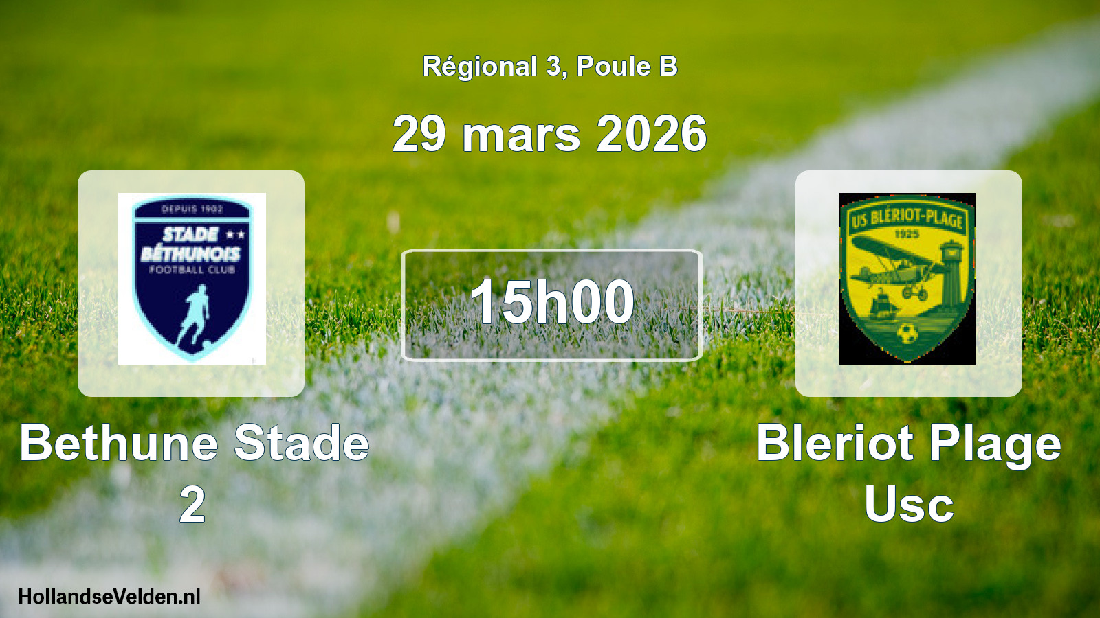 Scheduled Match: Bethune Stade 2 - Bleriot Plage Usc (29 March 2026)