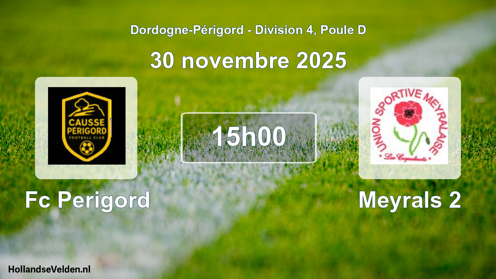 Geplande wedstrijd: Fc Perigord - Meyrals 2 (30 novembre 2025)
