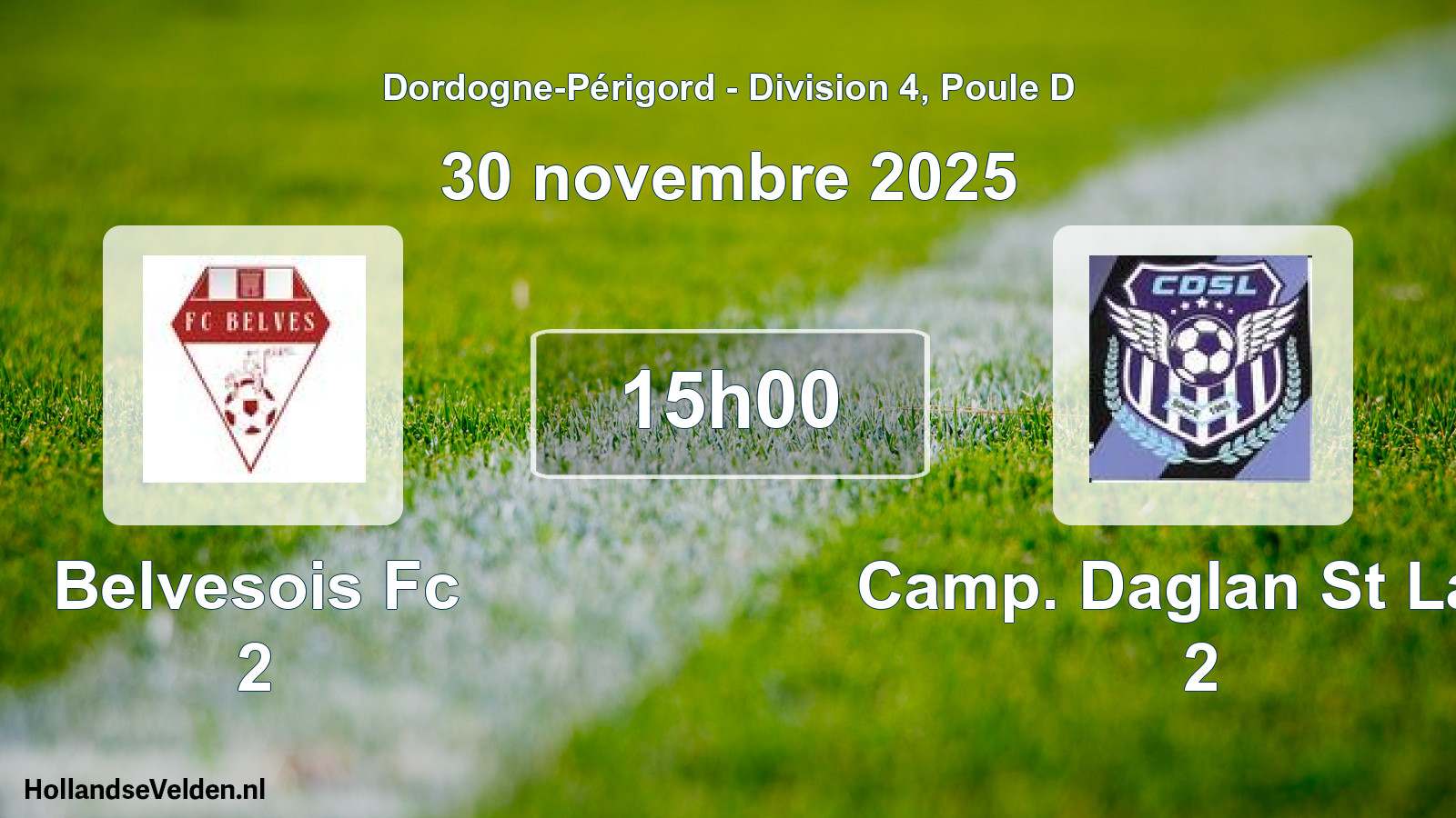 Geplande wedstrijd: Belvesois Fc 2 - Camp. Daglan St Laur 2 (30 novembre 2025)