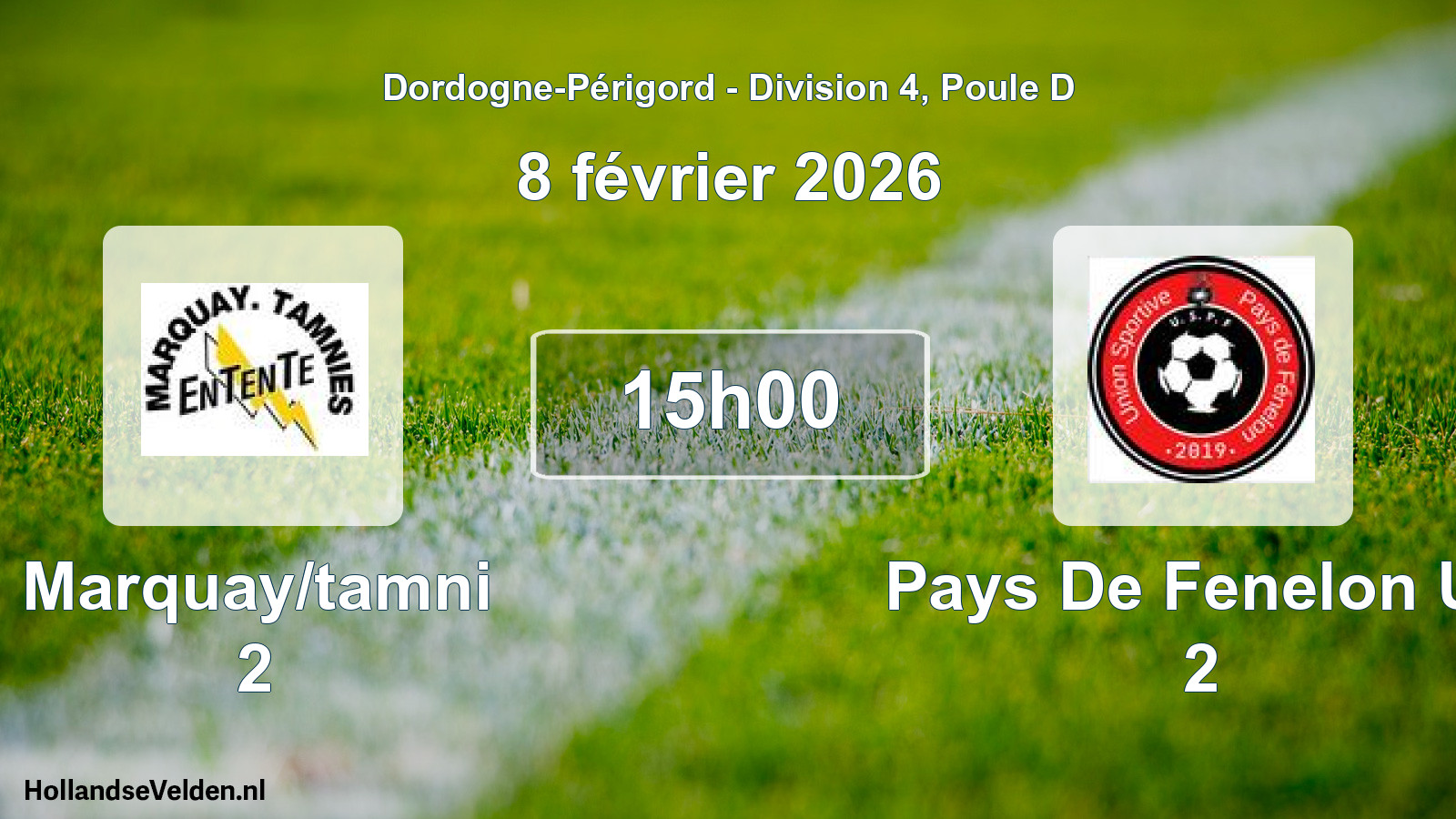Geplande wedstrijd: Marquay/tamni 2 - Pays De Fenelon Us 2 (8 février 2026)