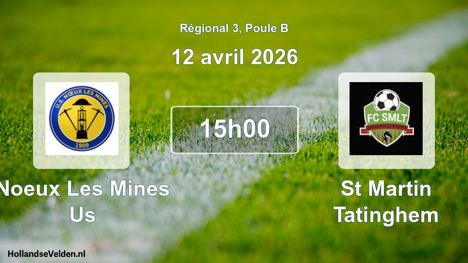 Geplande wedstrijd: Noeux Les Mines Us - St Martin Tatinghem (12 april 2026)