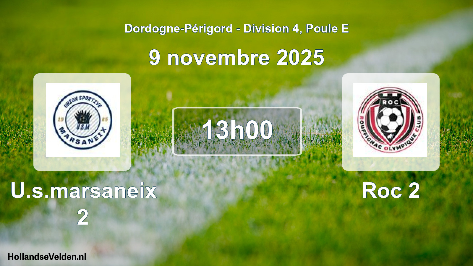 Scheduled Match: U.s.marsaneix 2 - Roc 2 (9 November 2025)