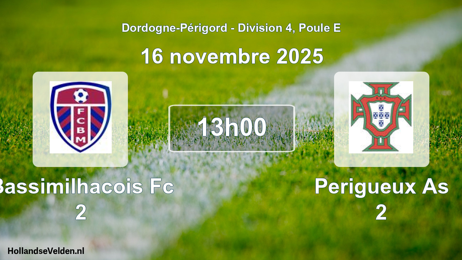 Geplande wedstrijd: Bassimilhacois Fc 2 - Perigueux As 2 (16 novembre 2025)