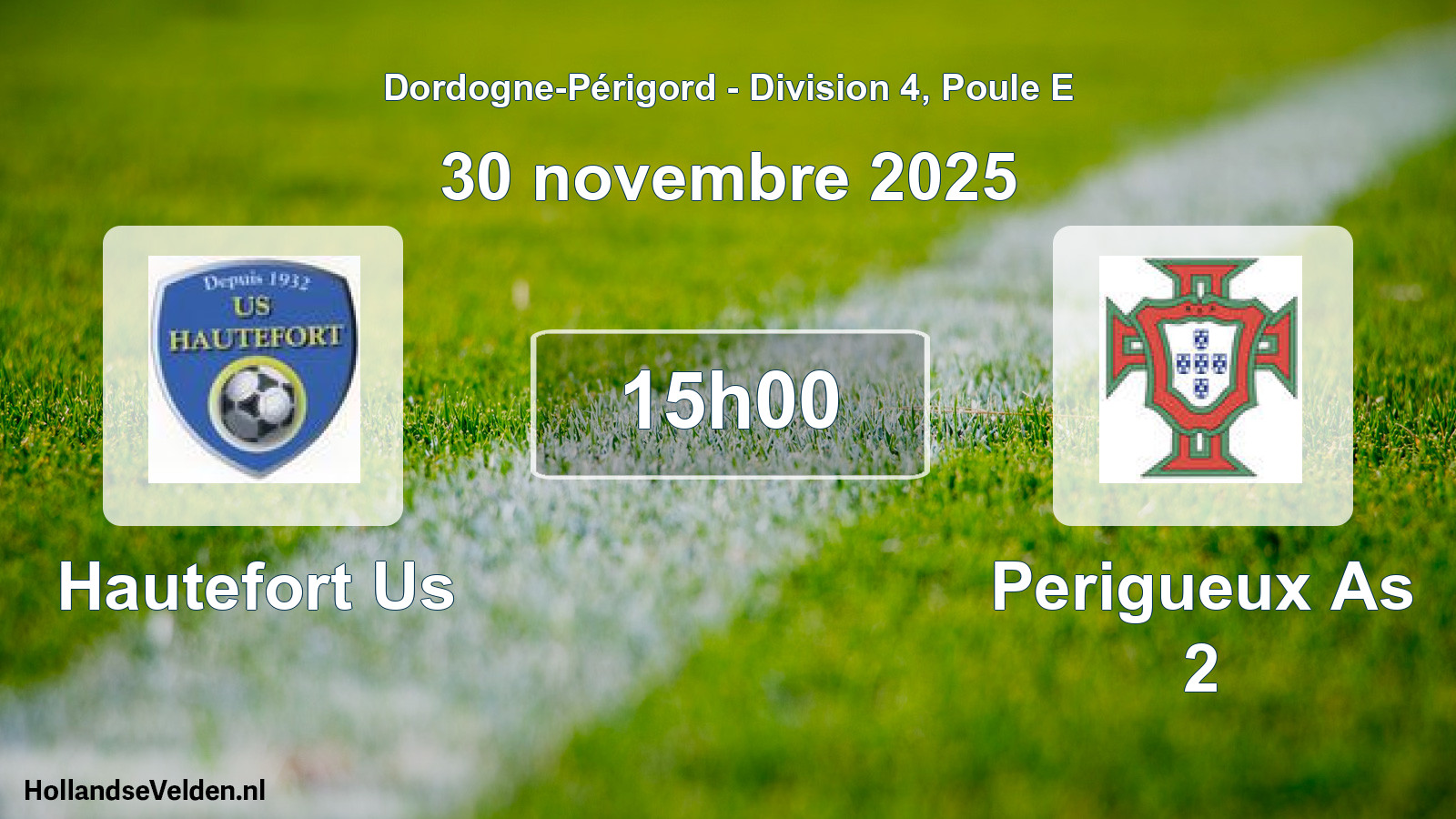 Geplande wedstrijd: Hautefort Us - Perigueux As 2 (30 november 2025)