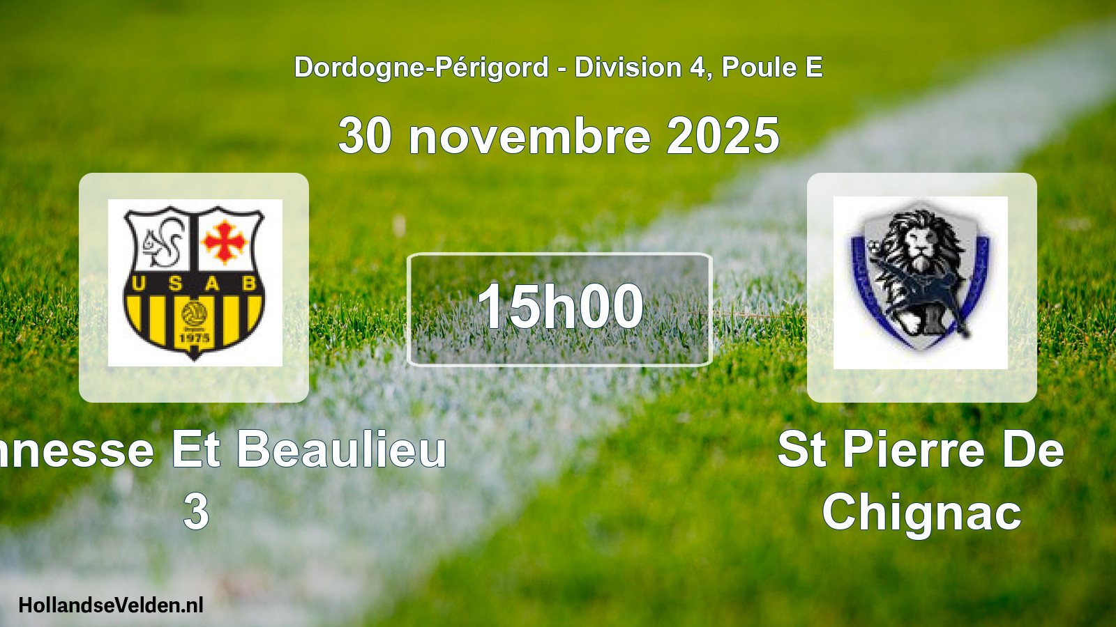Geplande wedstrijd: Annesse Et Beaulieu 3 - St Pierre De Chignac (30 novembre 2025)
