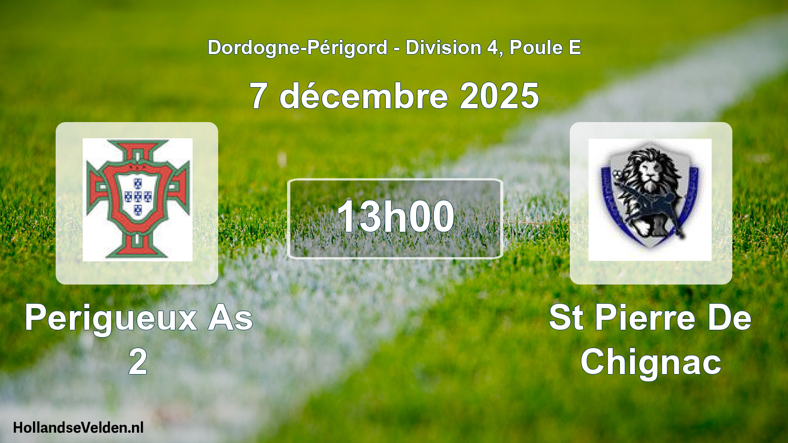 Geplande wedstrijd: Perigueux As 2 - St Pierre De Chignac (7 décembre 2025)