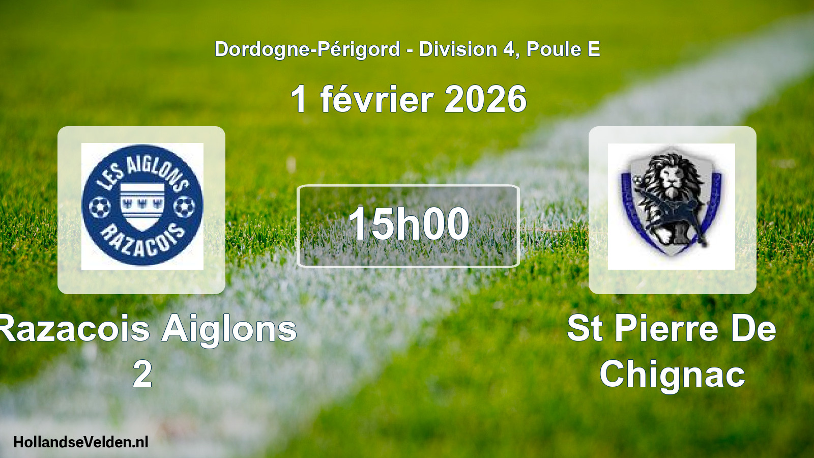 Geplande wedstrijd: Razacois Aiglons 2 - St Pierre De Chignac (1 februari 2026)