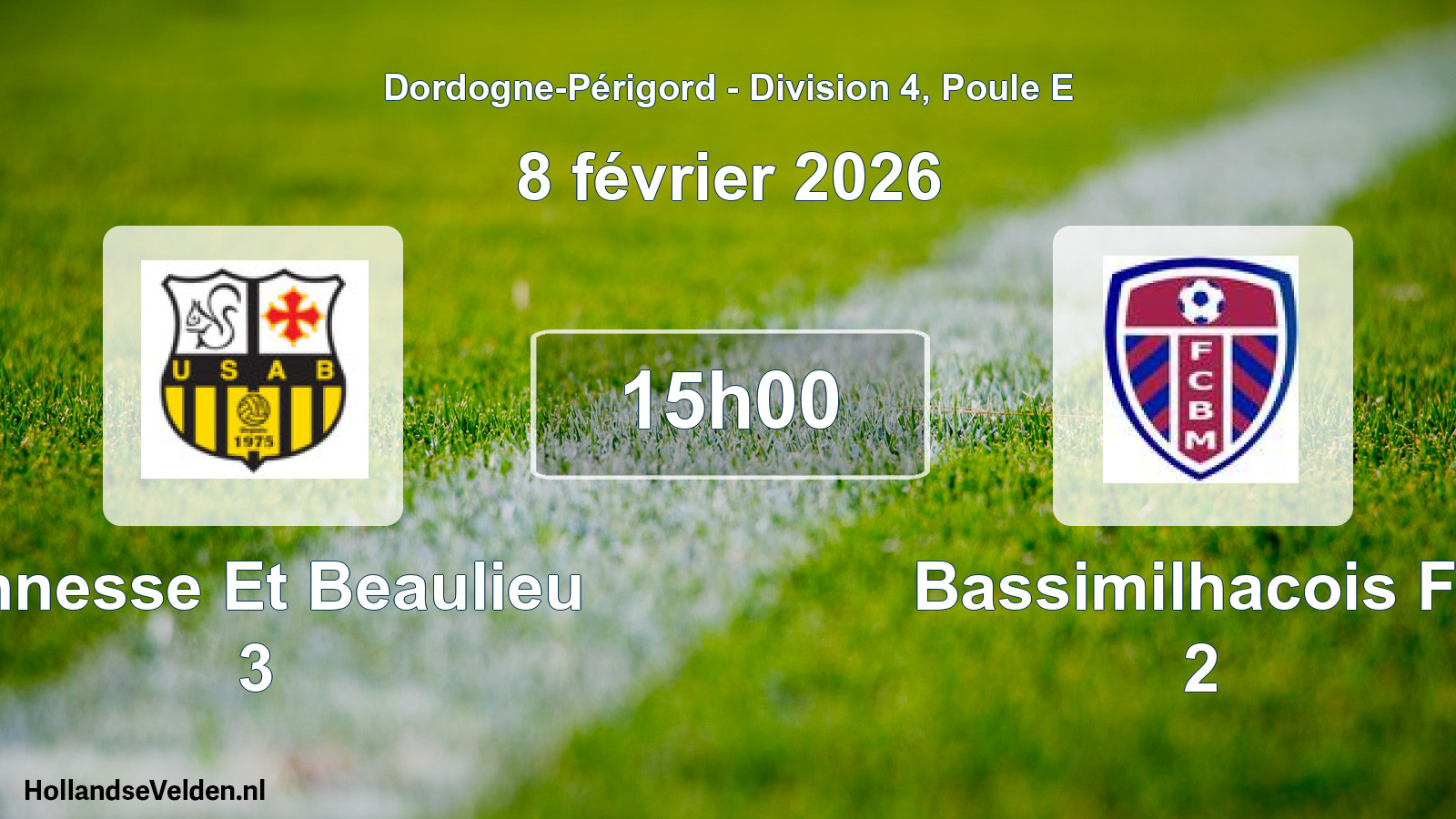 Geplande wedstrijd: Annesse Et Beaulieu 3 - Bassimilhacois Fc 2 (8 février 2026)