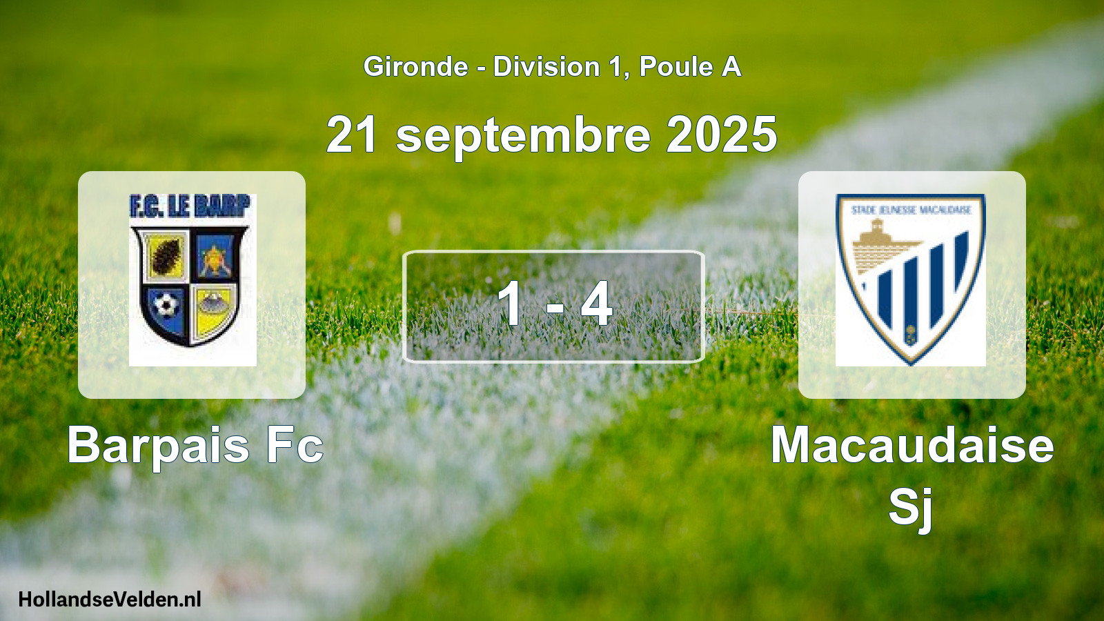 Gespeelde wedstrijd: Barpais Fc - Macaudaise Sj 1 - 4 (21 septembre 2025)