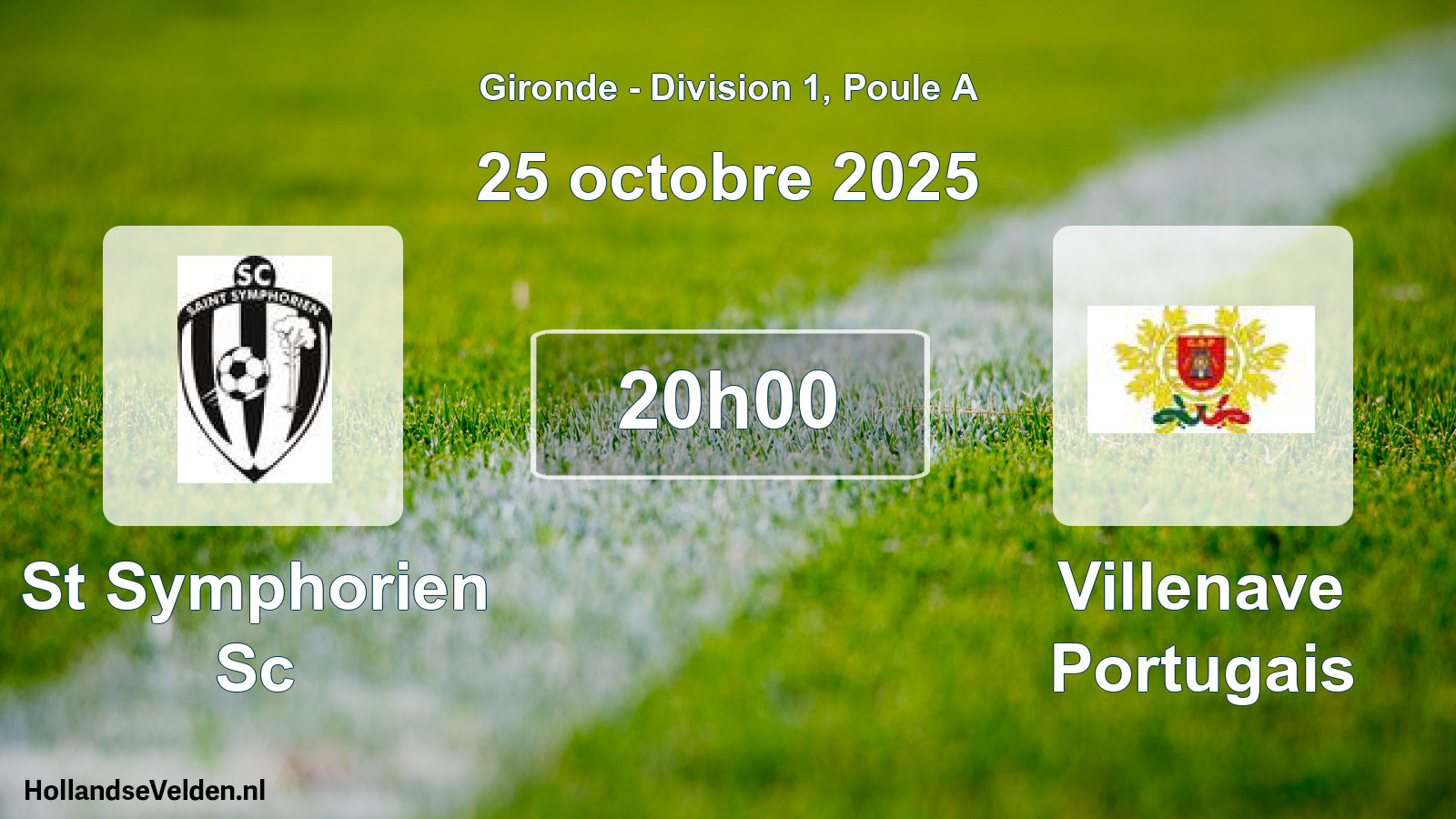 Geplande wedstrijd: St Symphorien Sc - Villenave Portugais (25 oktober 2025)