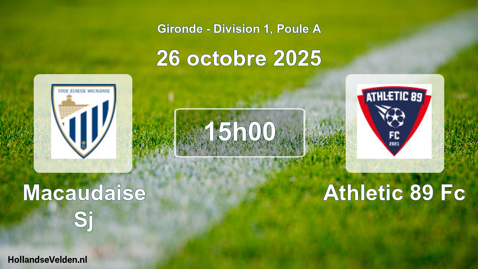 Geplande wedstrijd: Macaudaise Sj - Athletic 89 Fc (26 octobre 2025)