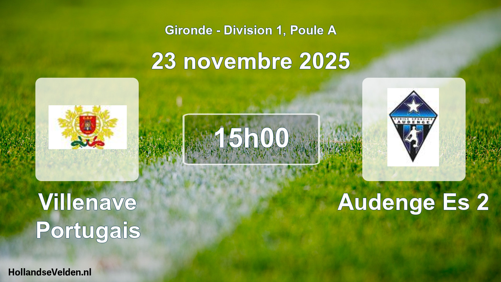 Geplande wedstrijd: Villenave Portugais - Audenge Es 2 (23 november 2025)
