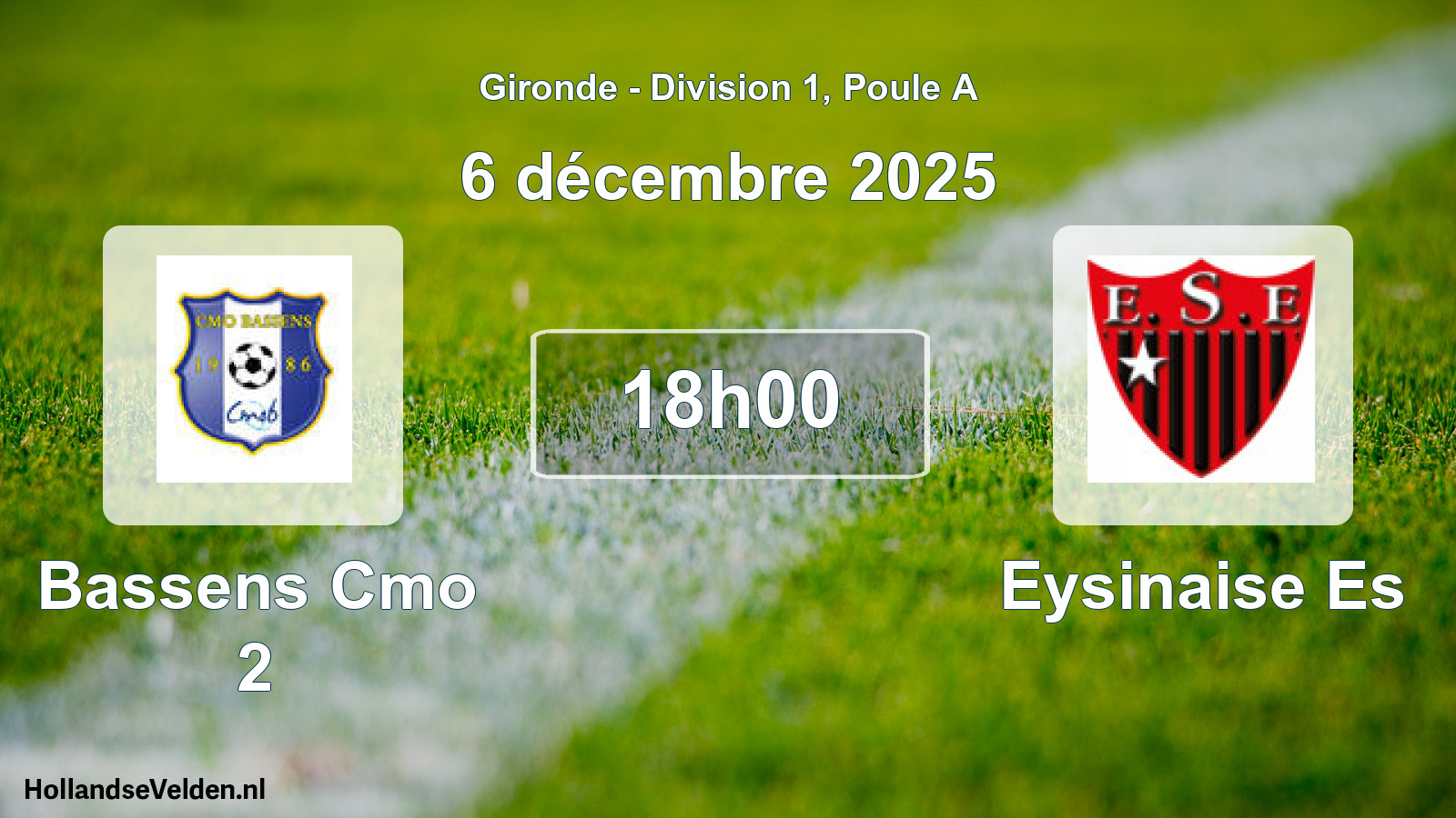 Scheduled Match: Bassens Cmo 2 - Eysinaise Es (6 December 2025)