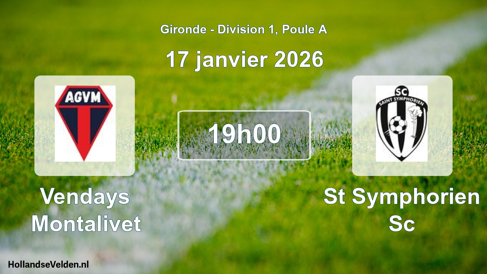 Geplande wedstrijd: Vendays Montalivet - St Symphorien Sc (17 janvier 2026)