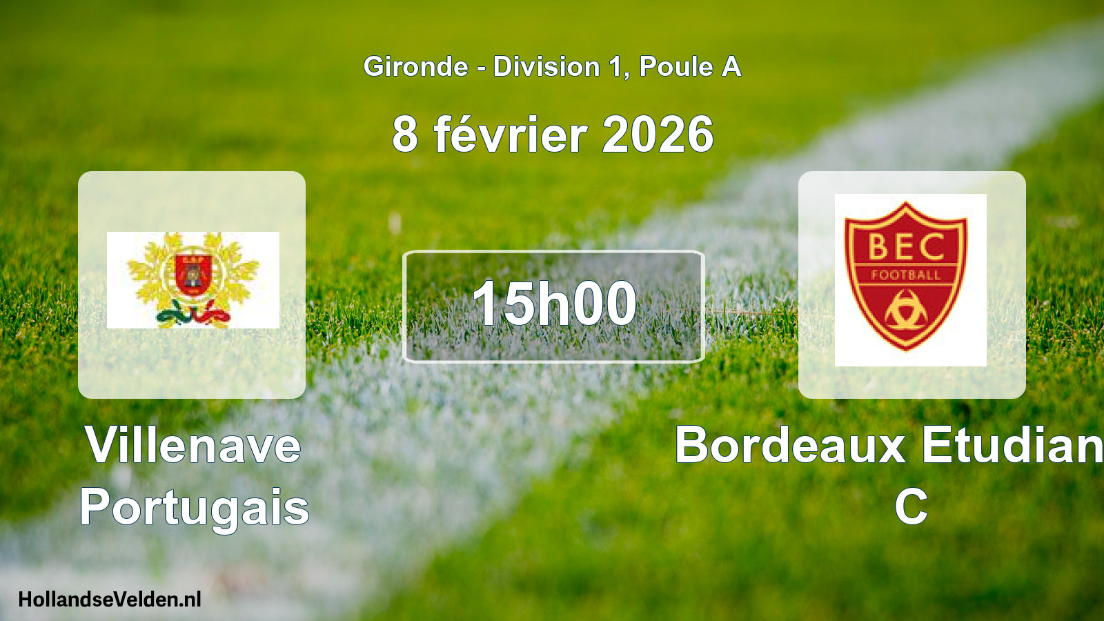 Scheduled Match: Villenave Portugais - Bordeaux Etudiants C (8 February 2026)