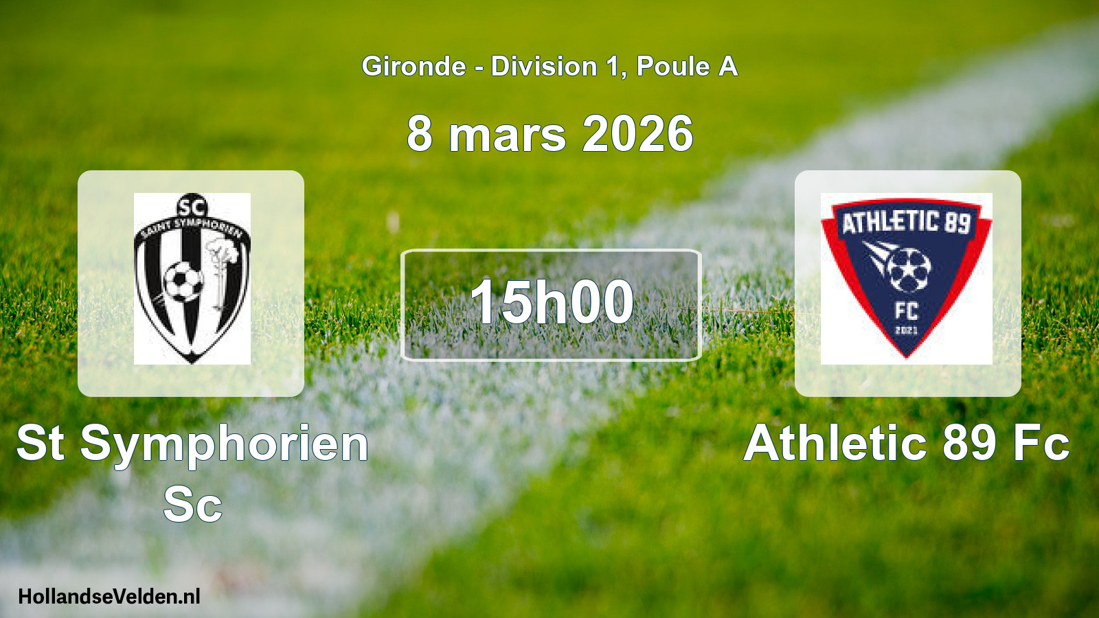 Geplande wedstrijd: St Symphorien Sc - Athletic 89 Fc (8 mars 2026)