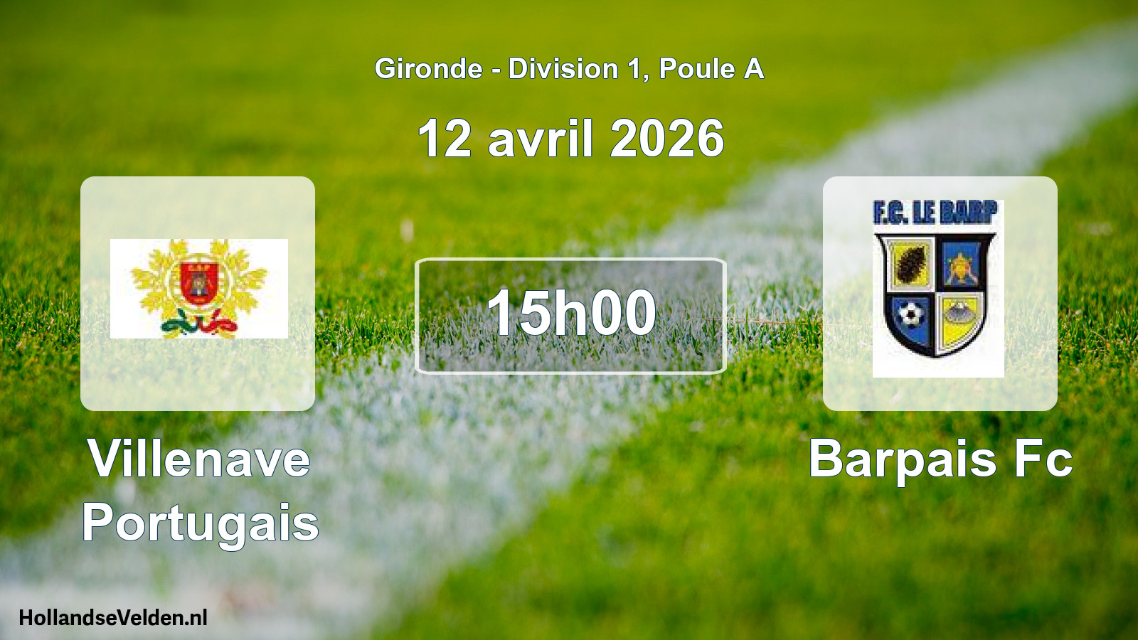 Scheduled Match: Villenave Portugais - Barpais Fc (12 April 2026)