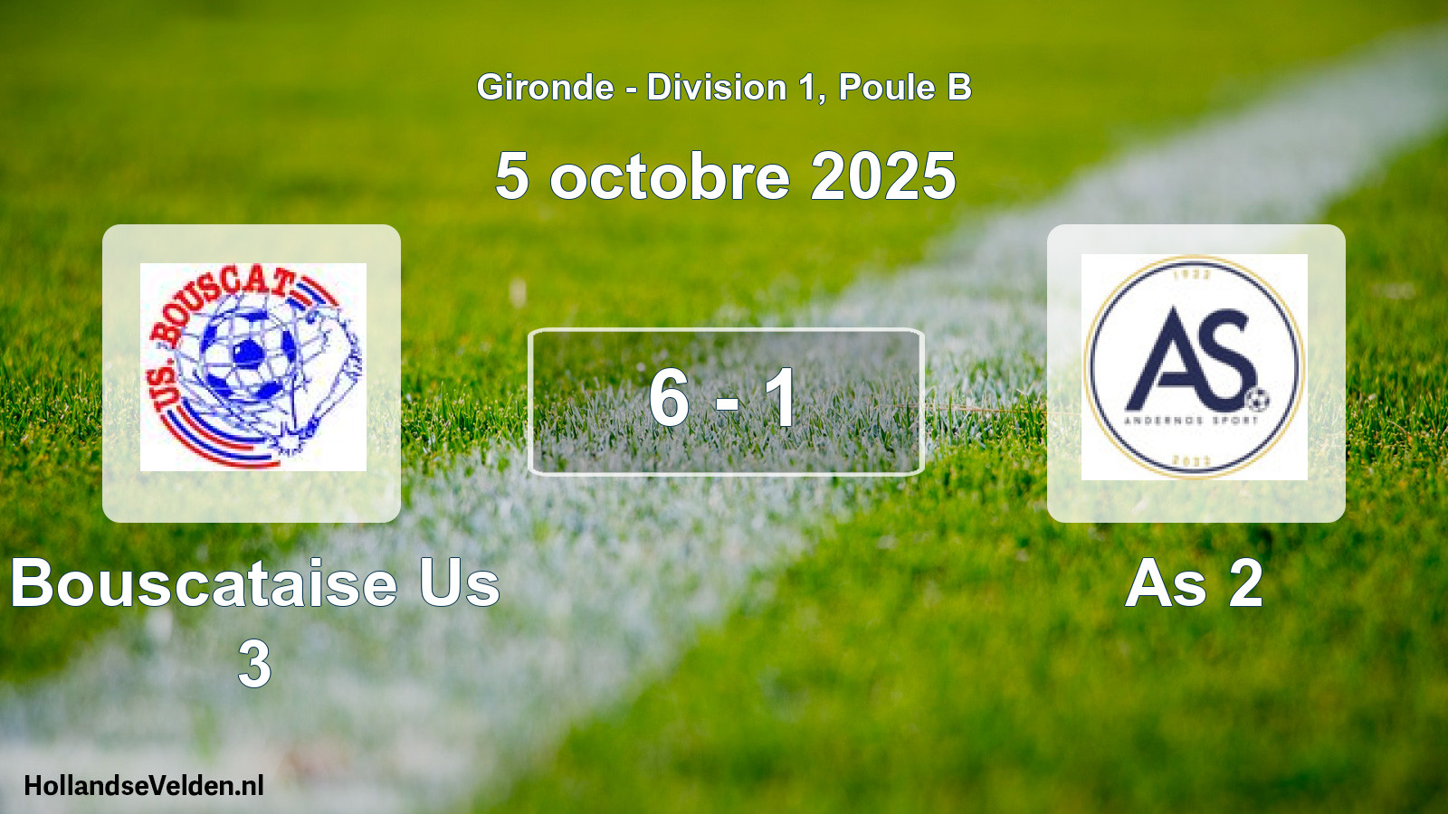 Gespeelde wedstrijd: Bouscataise Us 3 - As 2 6 - 1 (5 octobre 2025)