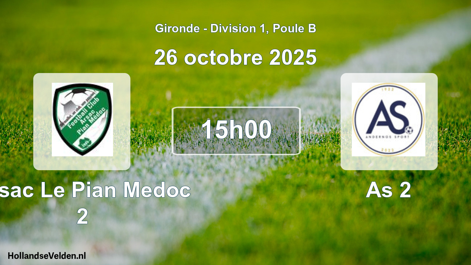 Geplande wedstrijd: Arsac Le Pian Medoc 2 - As 2 (26 octobre 2025)