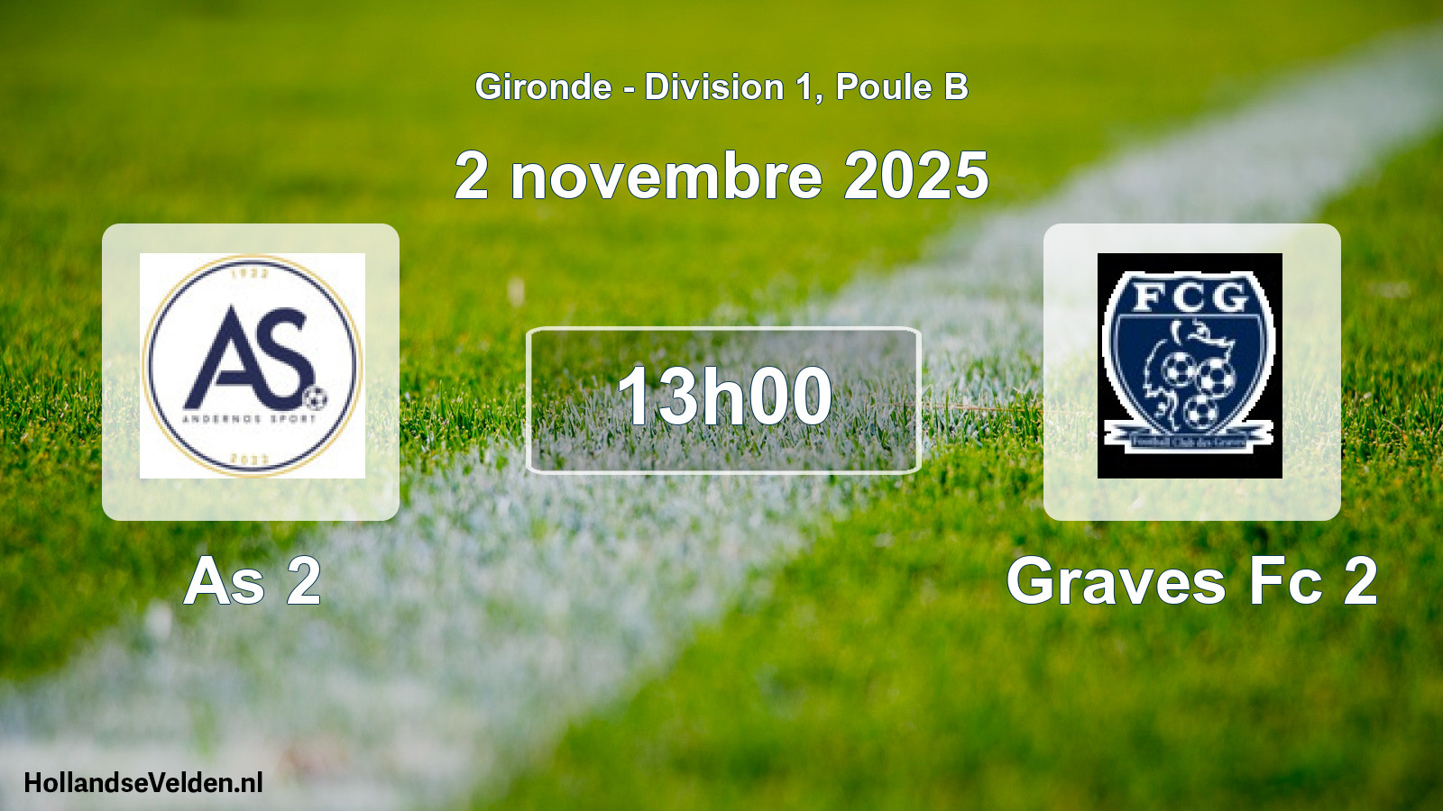 Geplande wedstrijd: As 2 - Graves Fc 2 (2 novembre 2025)