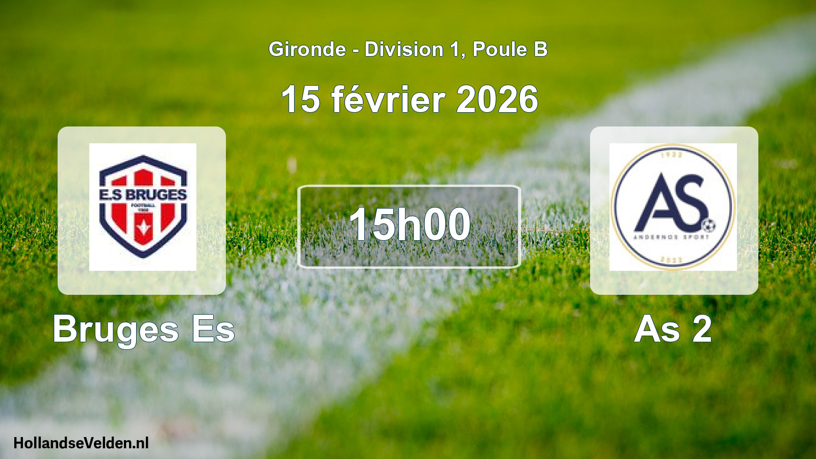 Geplande wedstrijd: Bruges Es - As 2 (15 février 2026)