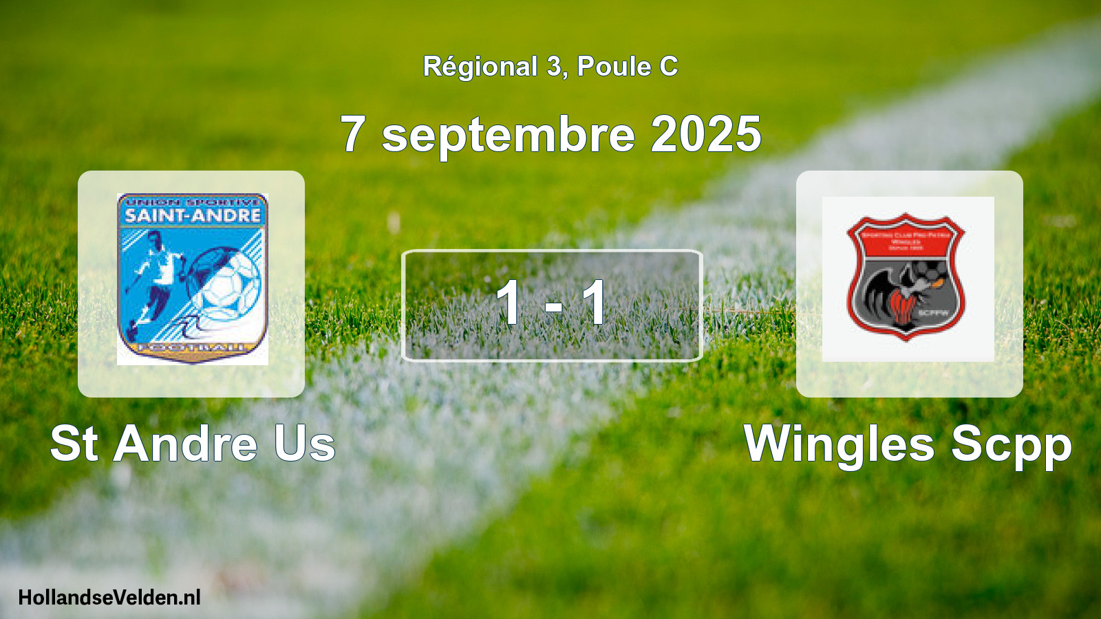 Gespeelde wedstrijd: St Andre Us - Wingles Scpp 1 - 1 (7 septembre 2025)