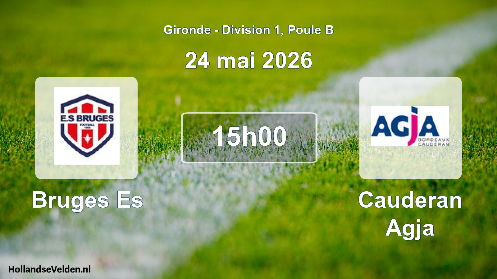 Geplande wedstrijd: Bruges Es - Cauderan Agja (24 mei 2026)