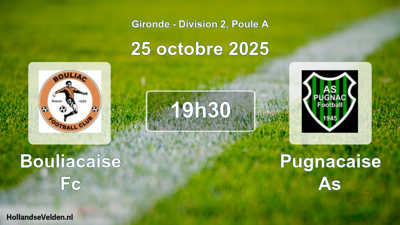 Scheduled Match: Bouliacaise Fc - Pugnacaise As (25 October 2025)