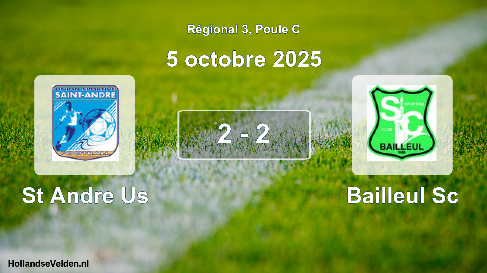 Gespeelde wedstrijd: St Andre Us - Bailleul Sc 2 - 2 (5 octobre 2025)