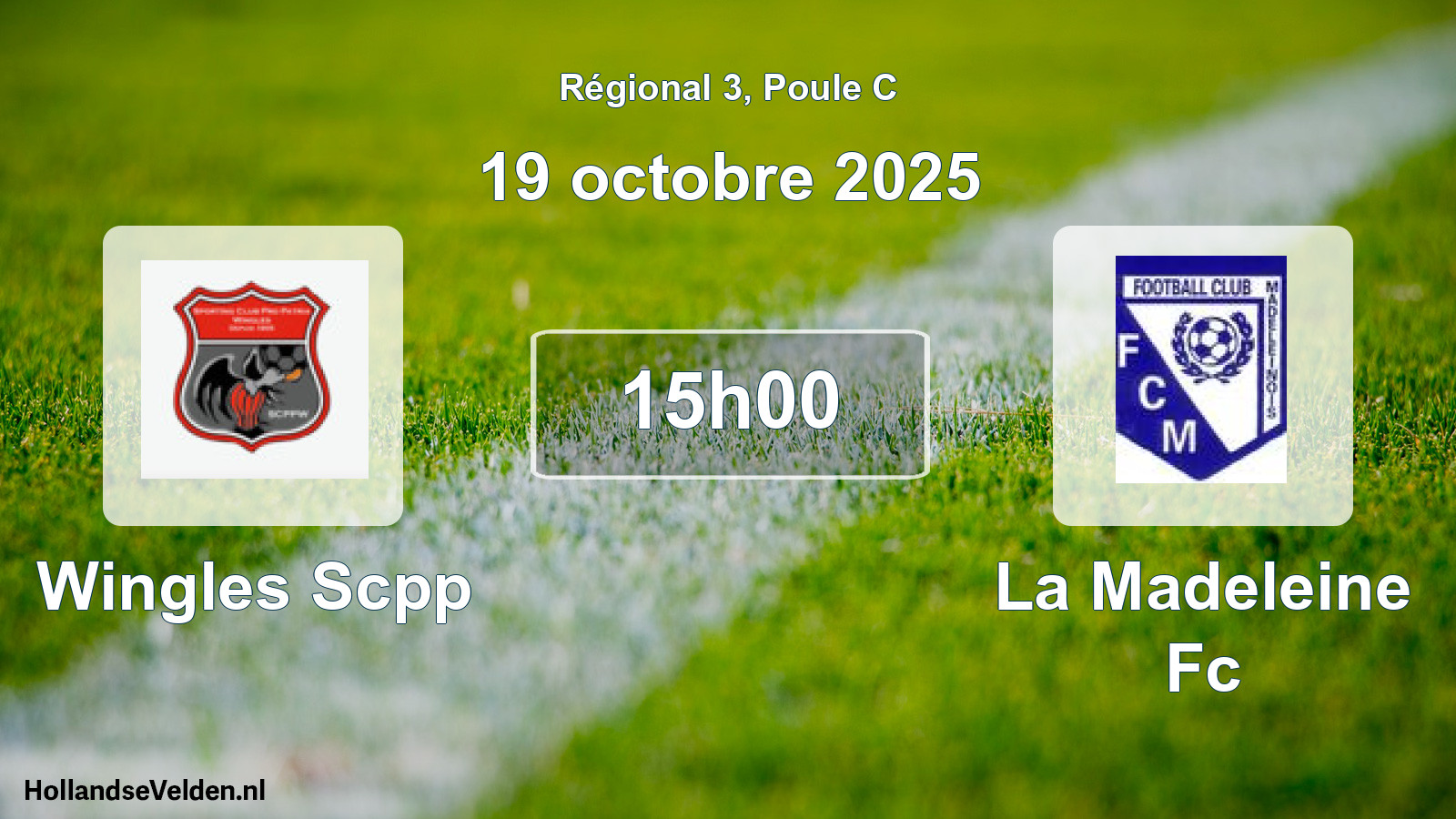 Geplande wedstrijd: Wingles Scpp - La Madeleine Fc (19 octobre 2025)