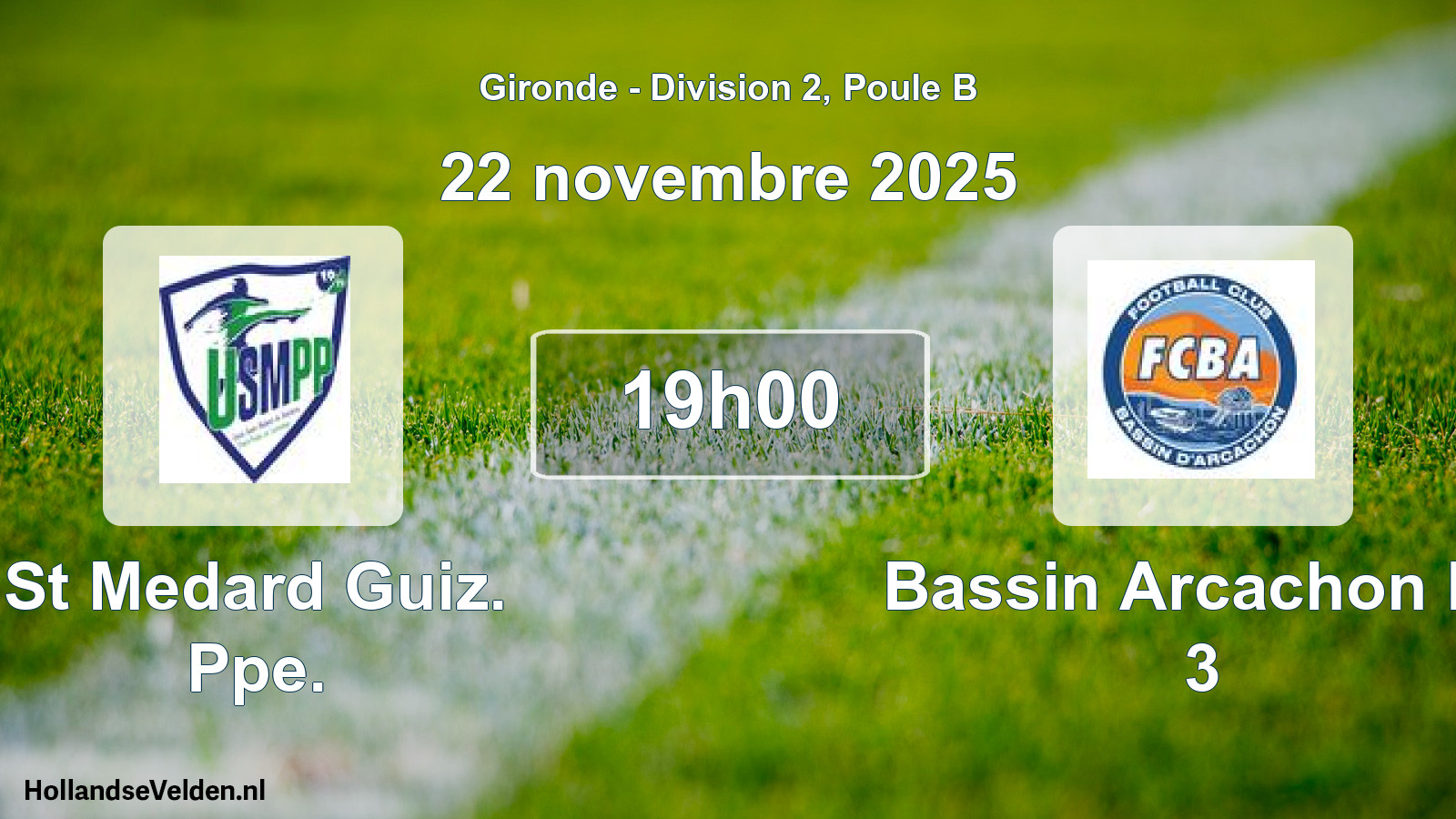 Geplande wedstrijd: St Medard Guiz. Ppe. - Bassin Arcachon Fc 3 (22 novembre 2025)