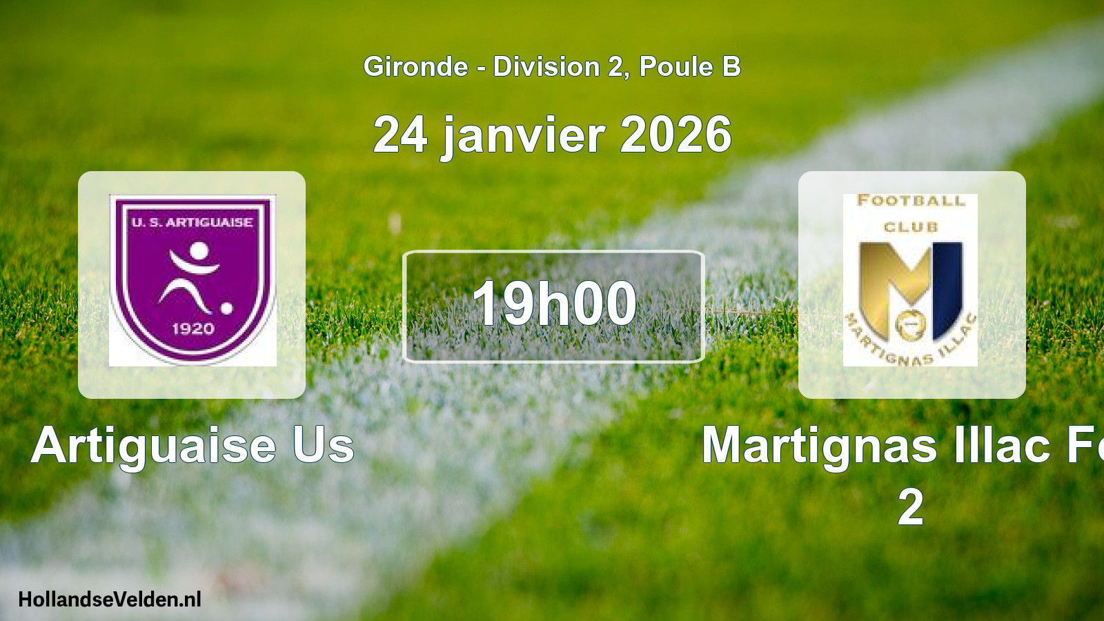 Scheduled Match: Artiguaise Us - Martignas Illac Fc 2 (24 January 2026)