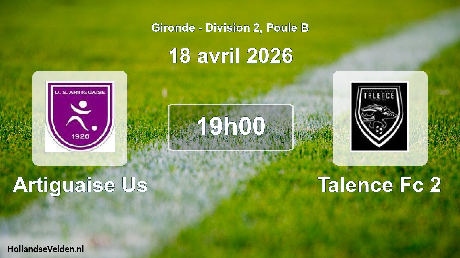 Scheduled Match: Artiguaise Us - Talence Fc 2 (18 April 2026)