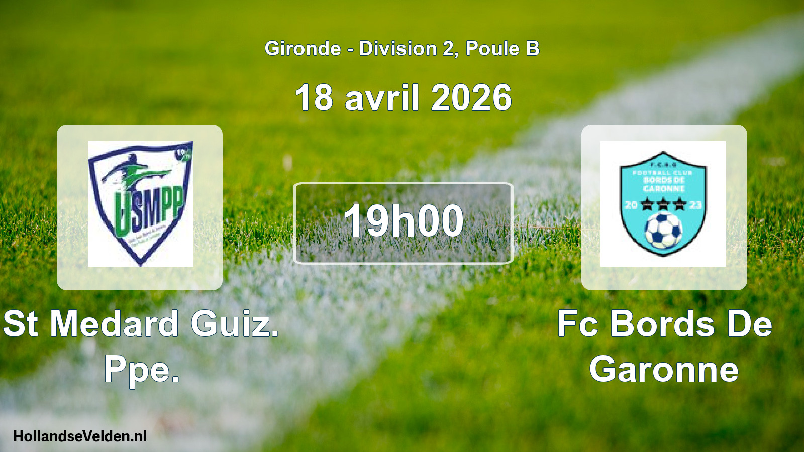 Geplande wedstrijd: St Medard Guiz. Ppe. - Fc Bords De Garonne (18 avril 2026)