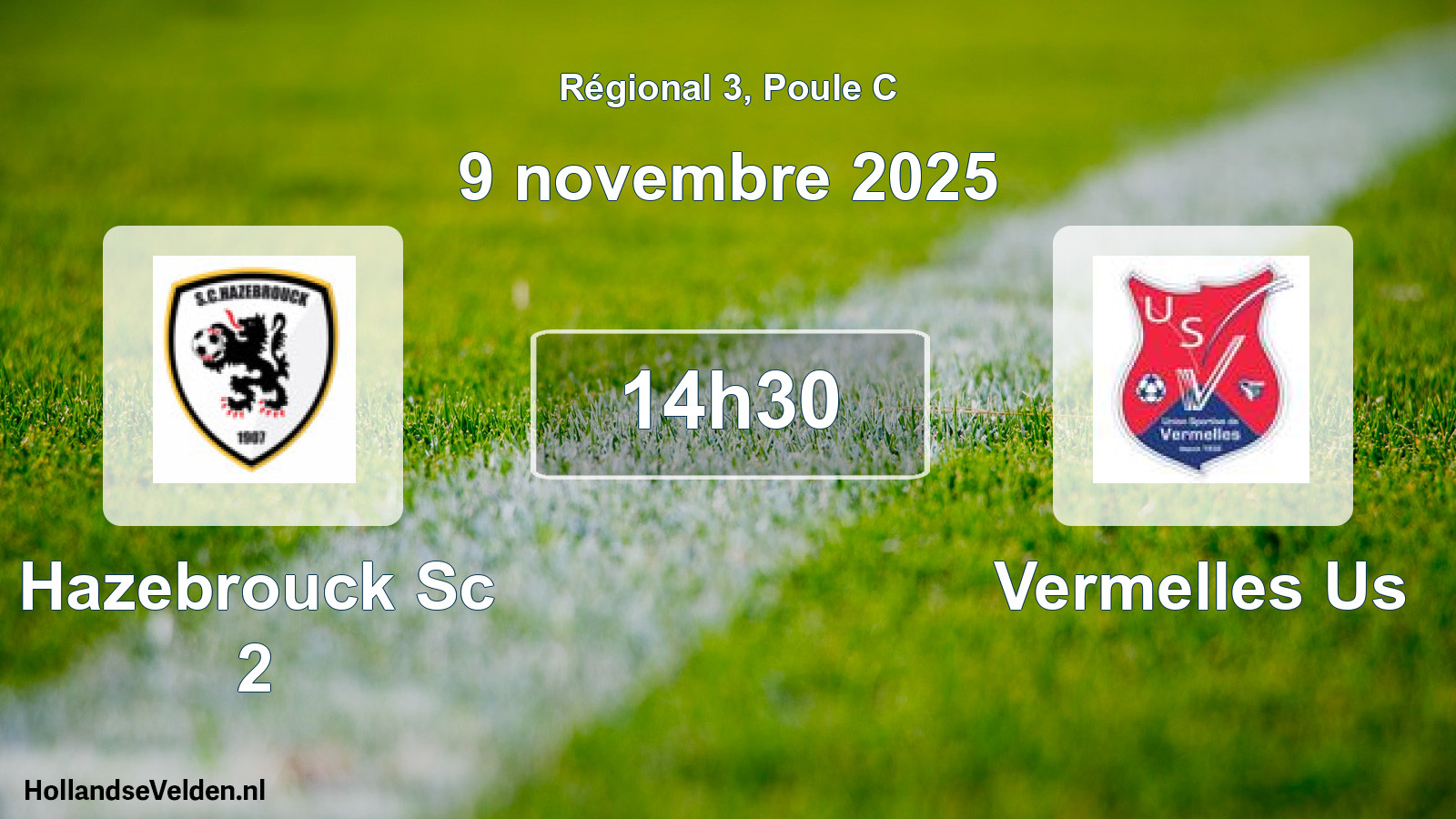 Scheduled Match: Hazebrouck Sc 2 - Vermelles Us (9 November 2025)