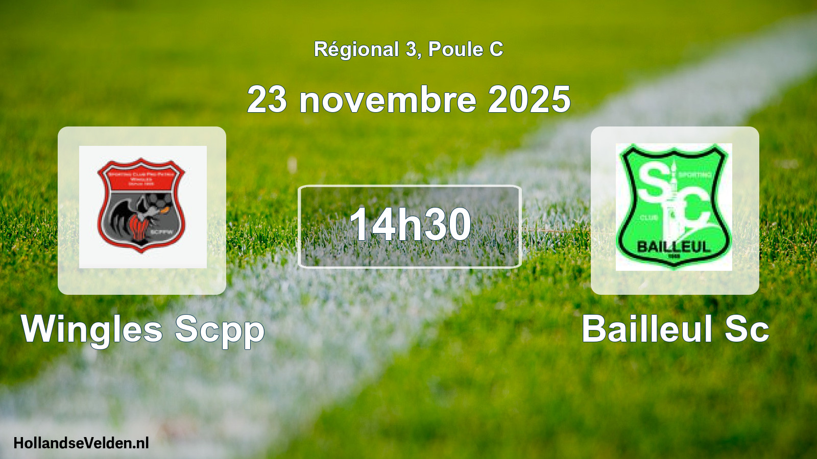 Geplande wedstrijd: Wingles Scpp - Bailleul Sc (23 novembre 2025)