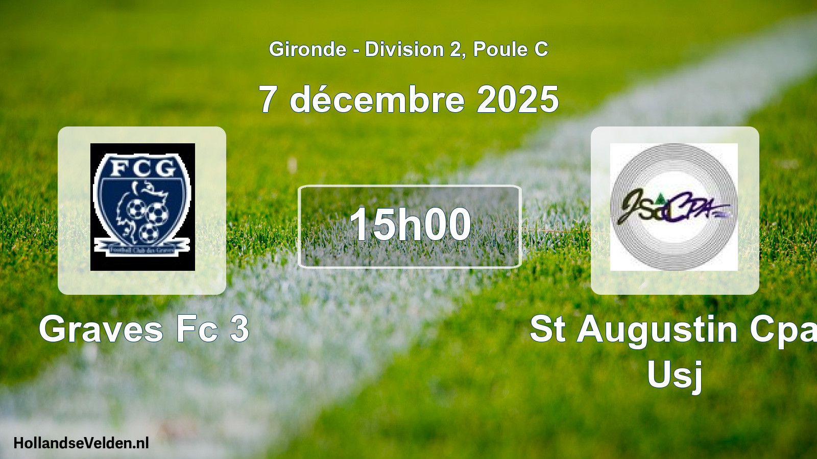 Geplande wedstrijd: Graves Fc 3 - St Augustin Cpa Usj (7 décembre 2025)