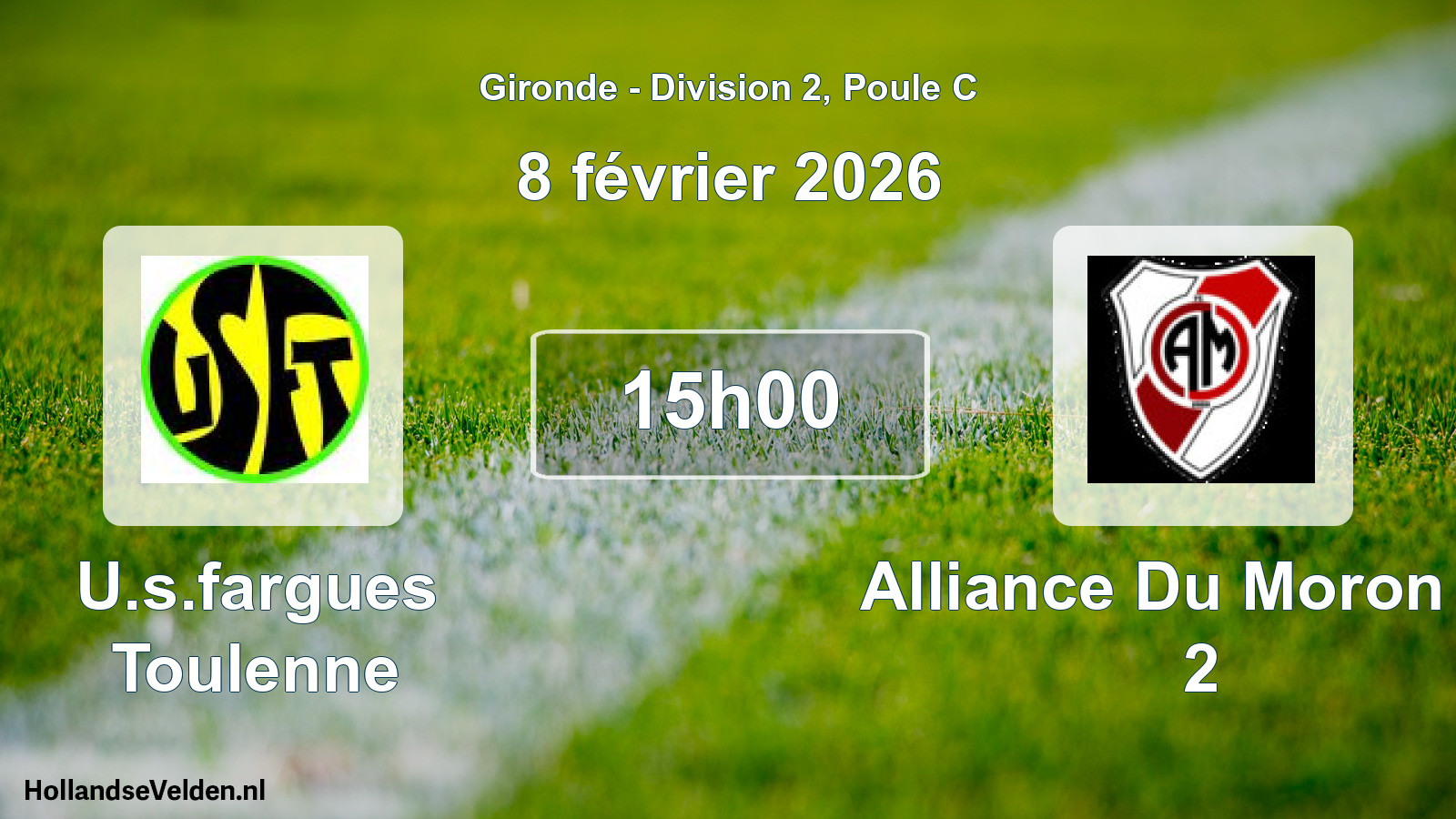 Geplande wedstrijd: U.s.fargues Toulenne - Alliance Du Moron Fc 2 (8 février 2026)