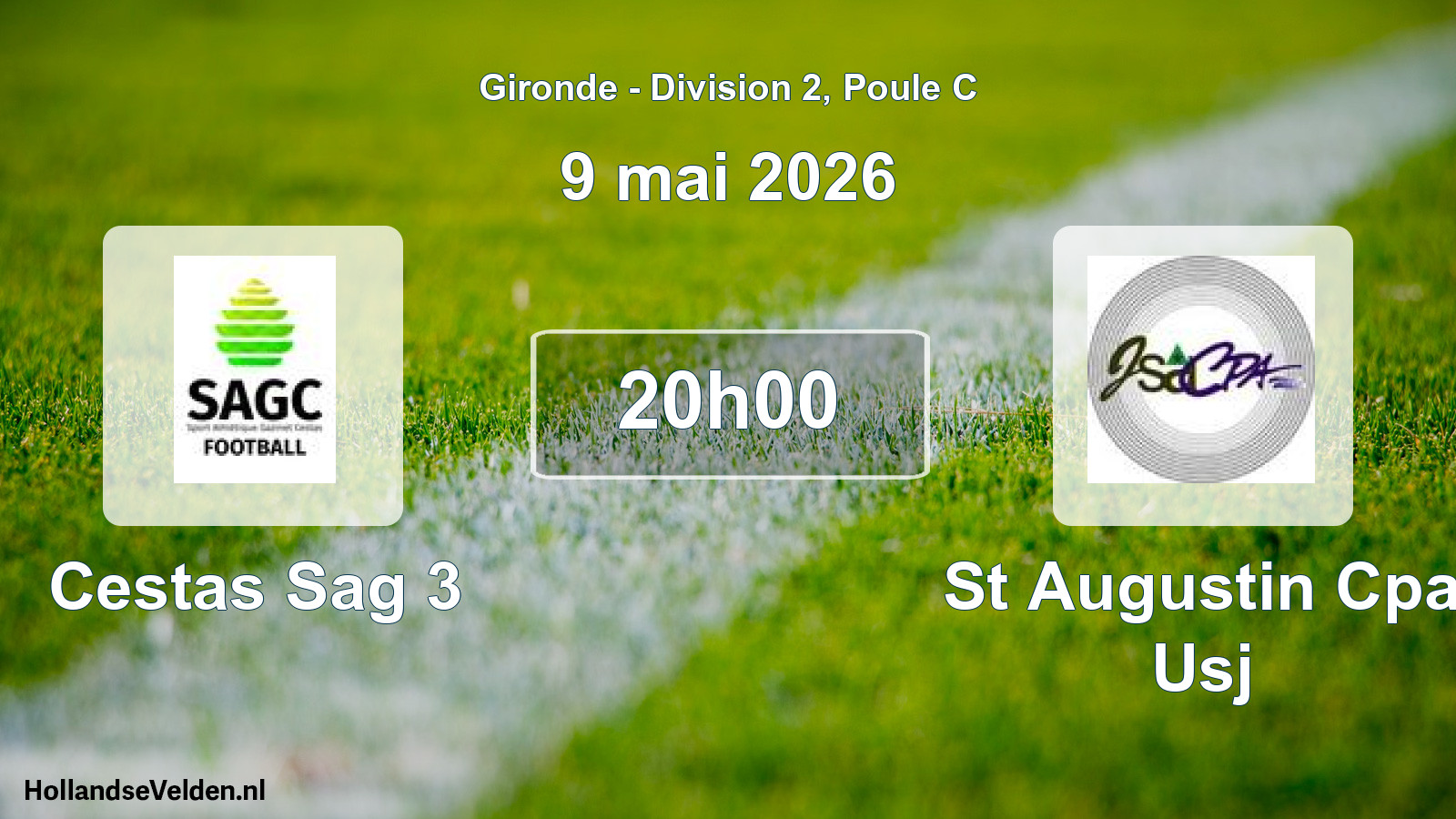 Geplande wedstrijd: Cestas Sag 3 - St Augustin Cpa Usj (9 mei 2026)