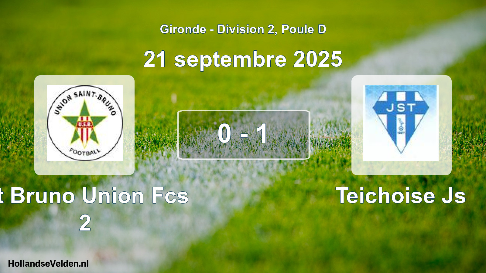 Gespeelde wedstrijd: St Bruno Union Fcs 2 - Teichoise Js 0 - 1 (21 september 2025)