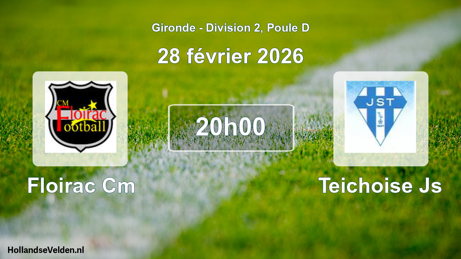 Geplande wedstrijd: Floirac Cm - Teichoise Js (28 février 2026)